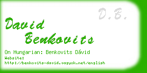 david benkovits business card