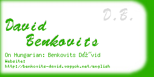 david benkovits business card